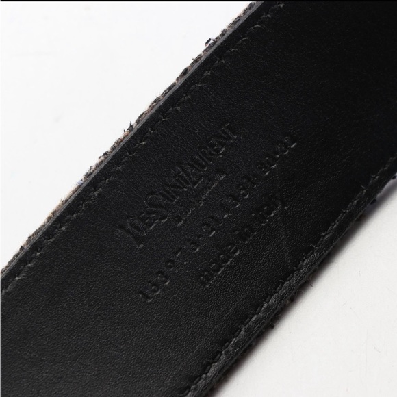 🔥RARE🔥 Yves Saint Laurent Belt in Plaid Tweed and Leather - Picture 3 of 3